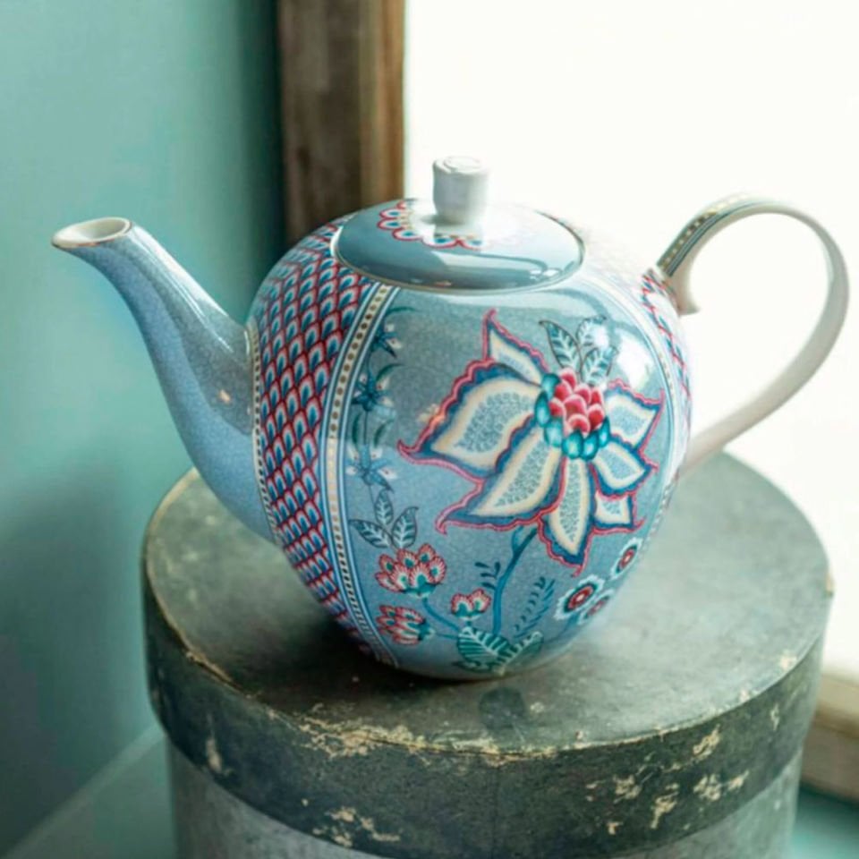 Mavi Porselen Demlik 1600 Ml Flower Festival Collection by Pip Studio