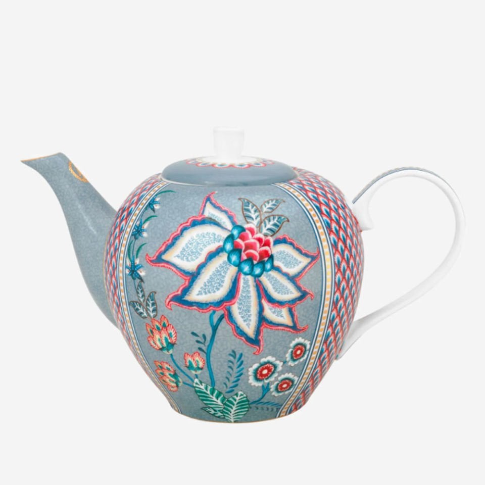 Mavi Porselen Demlik 1600 Ml Flower Festival Collection by Pip Studio