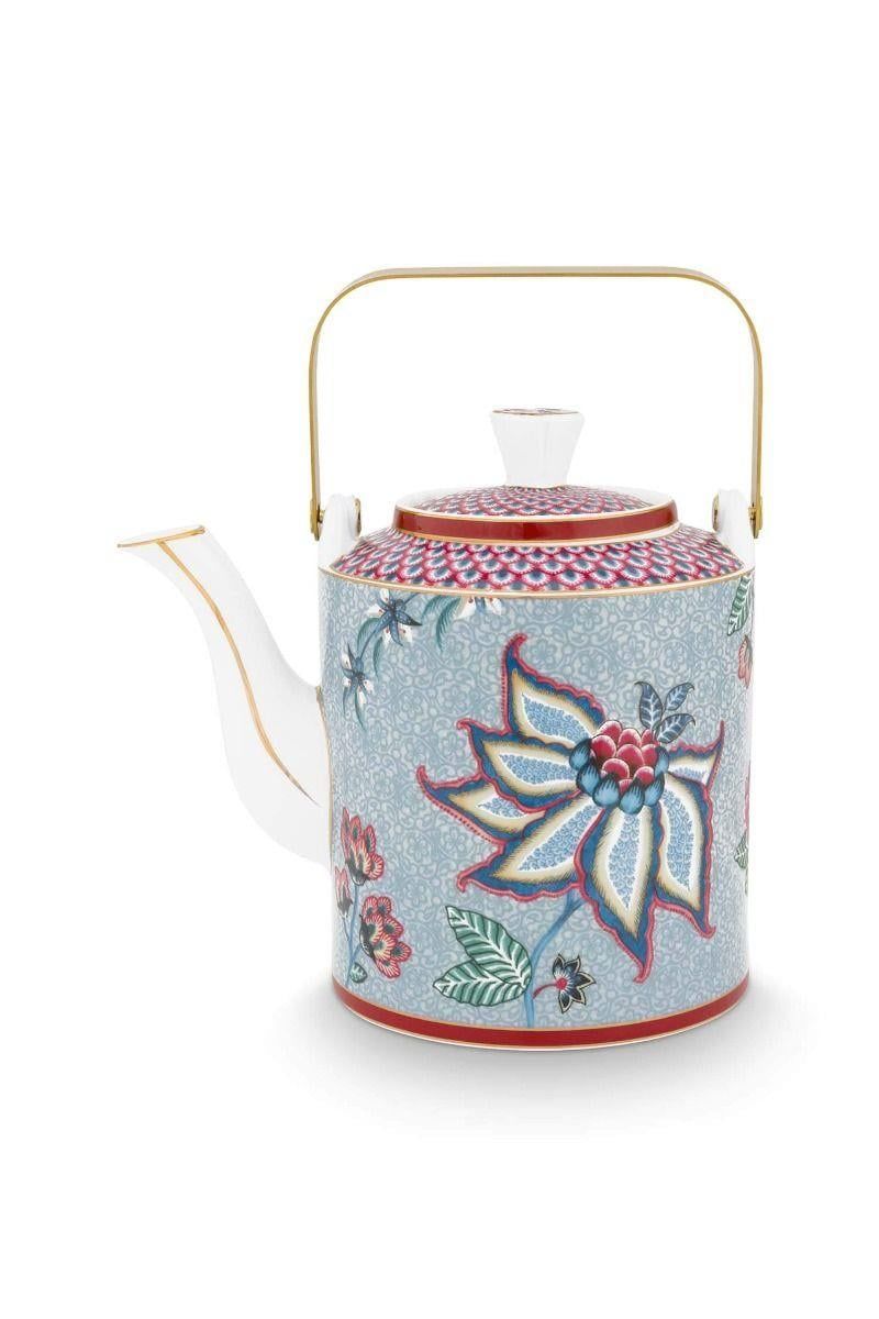 Mavi Porselen Demlik 1000 Ml Flower Festival Collection by Pip Studio