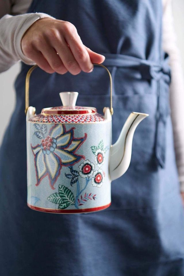 Mavi Porselen Demlik 1000 Ml Flower Festival Collection by Pip Studio