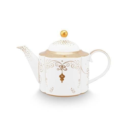 Beyaz Porselen Demlik 1650 Ml Royal Gold White Collection by Pip Studio