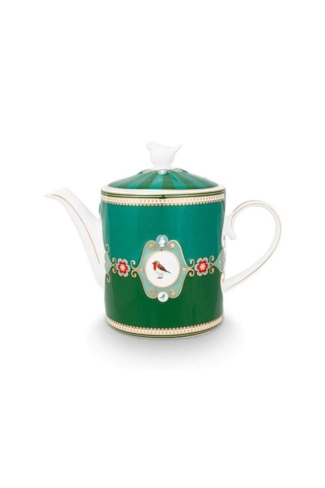 Yeşil Porselen Demlik 1300 Ml Love Birds Collection by Pip Studio