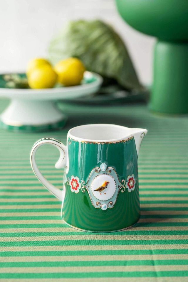 Yeşil Porselen Sütlük 270 Ml Love Birds Collection by Pip Studio