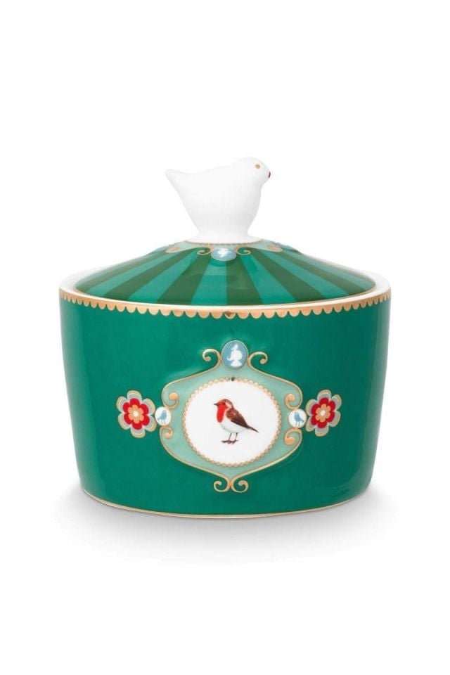 Yeşil Porselen Şekerlik 300 Ml Love Birds Collection by Pip Studio