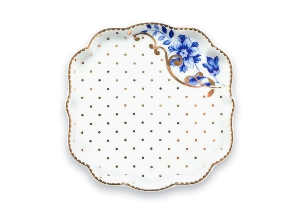 Mavi Beyaz Porselen Çay Tabağı 10 Cm Royal White Collection by Pip Studio