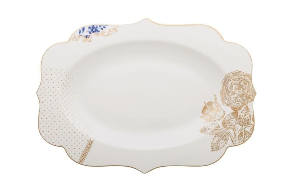 Mavi Beyaz Porselen Servis Tabağı 40 Cm Royal White Collection by Pip Studio
