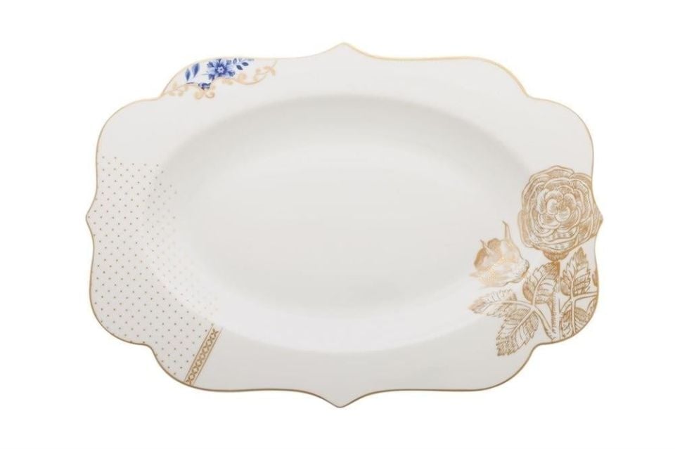 Mavi Beyaz Porselen Servis Tabağı 40 Cm Royal White Collection by Pip Studio