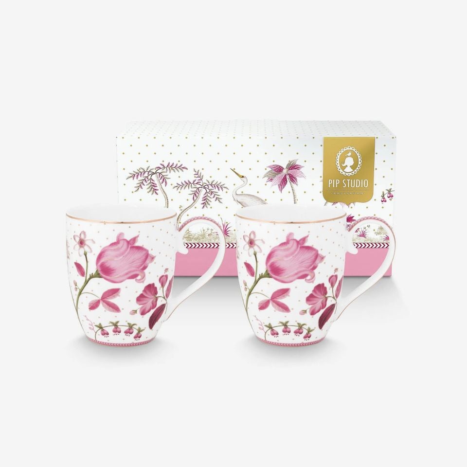 Beyaz Porselen Kupa Seti 450 Ml Jolie Collection by Pip Studio