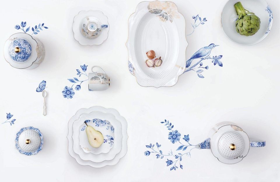 Mavi Beyaz Porselen Kase 12,5 Cm Royal White Collection by Pip Studio
