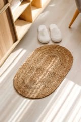 45X75 CM OVAL ORJİNAL JUTE DİKDÖRTGEN BANYO VE EV PASPAS,HALI,KİLİM