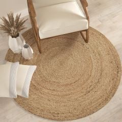 NATUREL EL DOKUMASI JÜTE HALI PASPAS 150X150