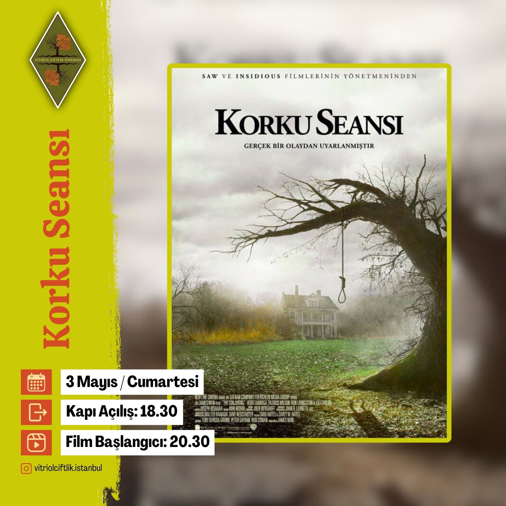 Korku Seansı(Etkinlik 3 Mayıs Cumartesi)