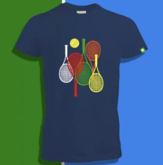 Tenis Tshirt Blue Rainbow Tennis
