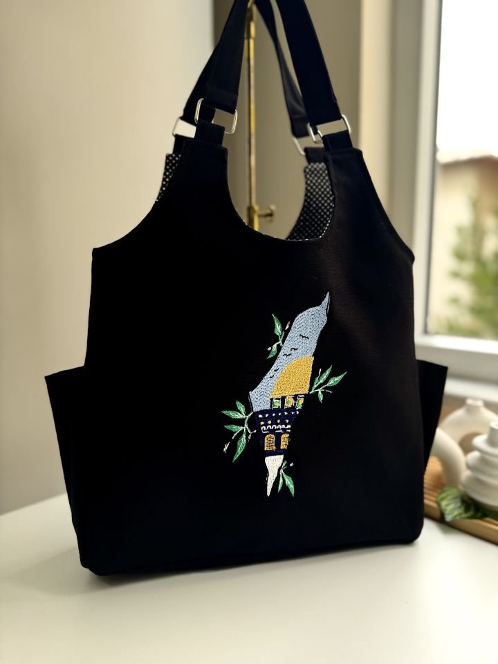 Siyah Mescd-i Aksa Omuz Çantası