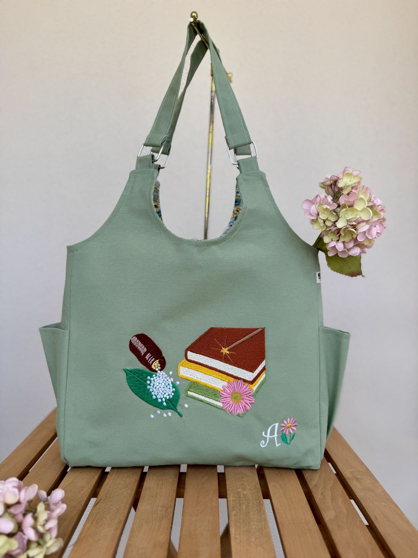 Su Yeşili Homeopati Temalı Omuz Çantası