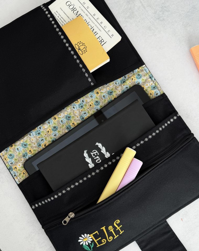 Siyah Papatya Nakışlı Düzenleyici