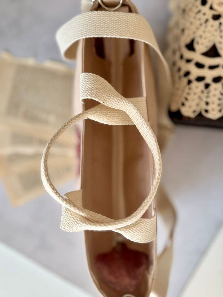 Krem Vintage Layd Omuz Çantası