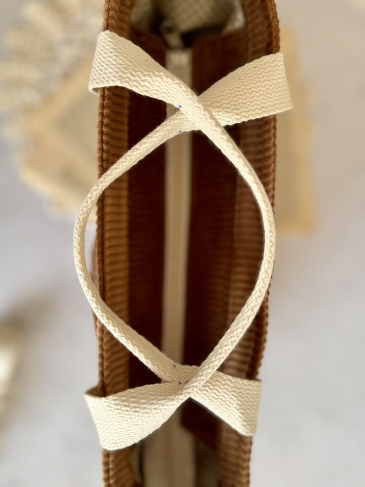 Sütlü Kahve Fitilli Kadife Omuz Çantası