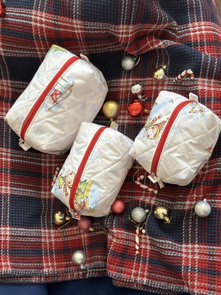 Kapitone 3'lü Makyaj Çantası