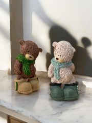 Büyük ayakkabılı teddy ayıcık biblo