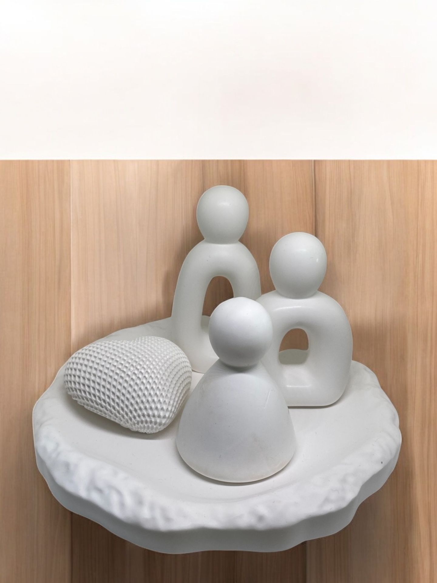 Sevgi temalı, aile konseptli 3'lü biblo sunumluk tabak ve kalp