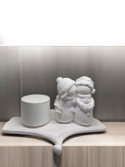 Kardan çift, kapaklı kutu ve yaprak desen tabak 3'lü set