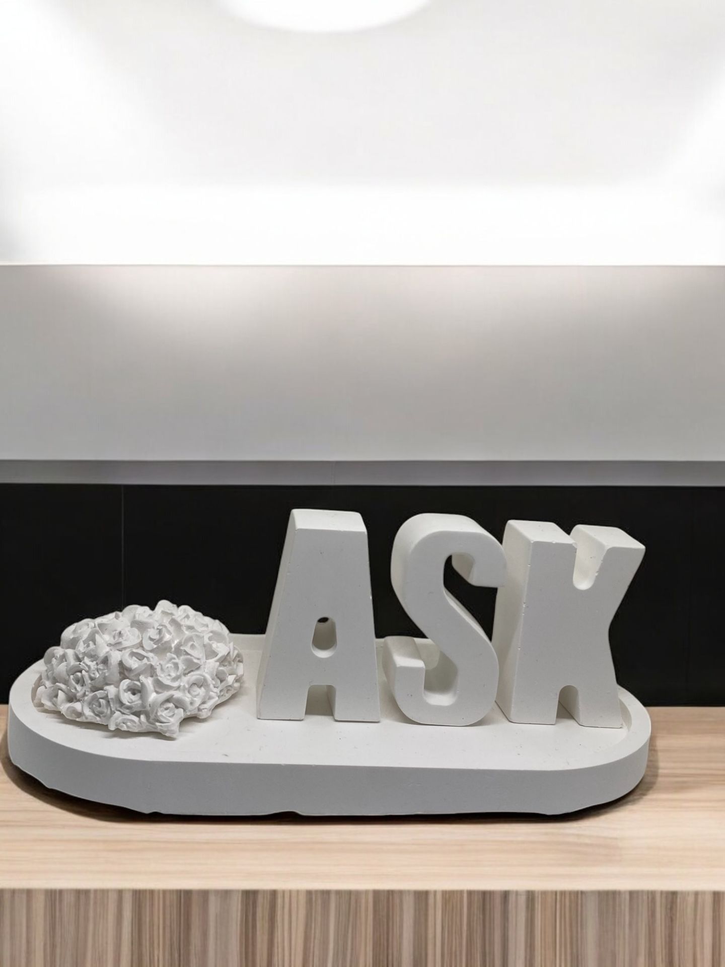 AŞK yazısı. güllü kalp ve tabak set