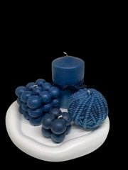 4'lü mum ve tabak set