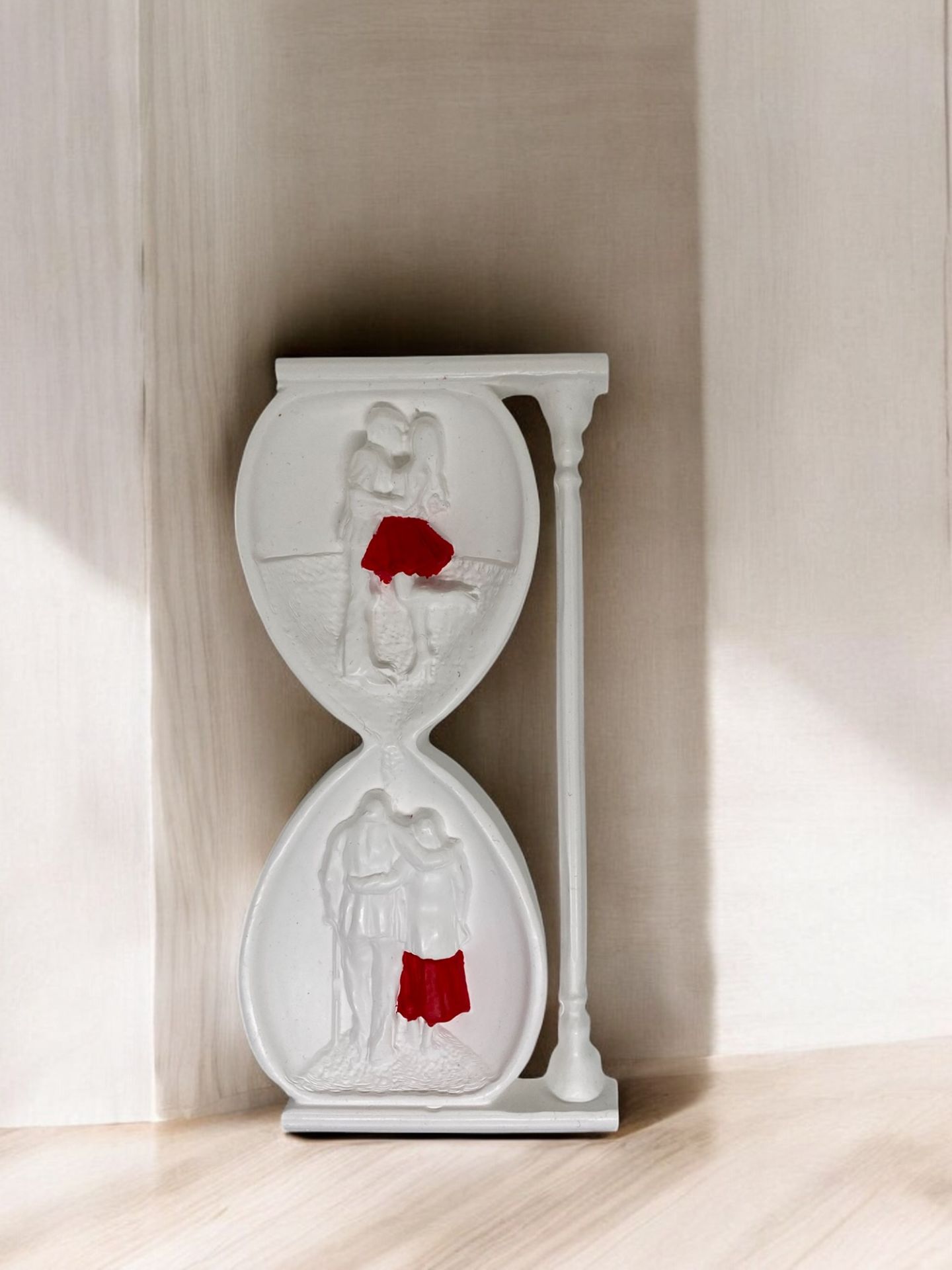 Sevgililer Günü Temalı kum saati biblo