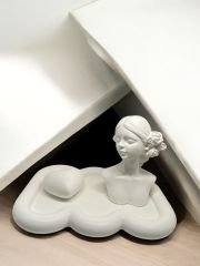 Çiçek saçlı kız, kalp ve tabak set