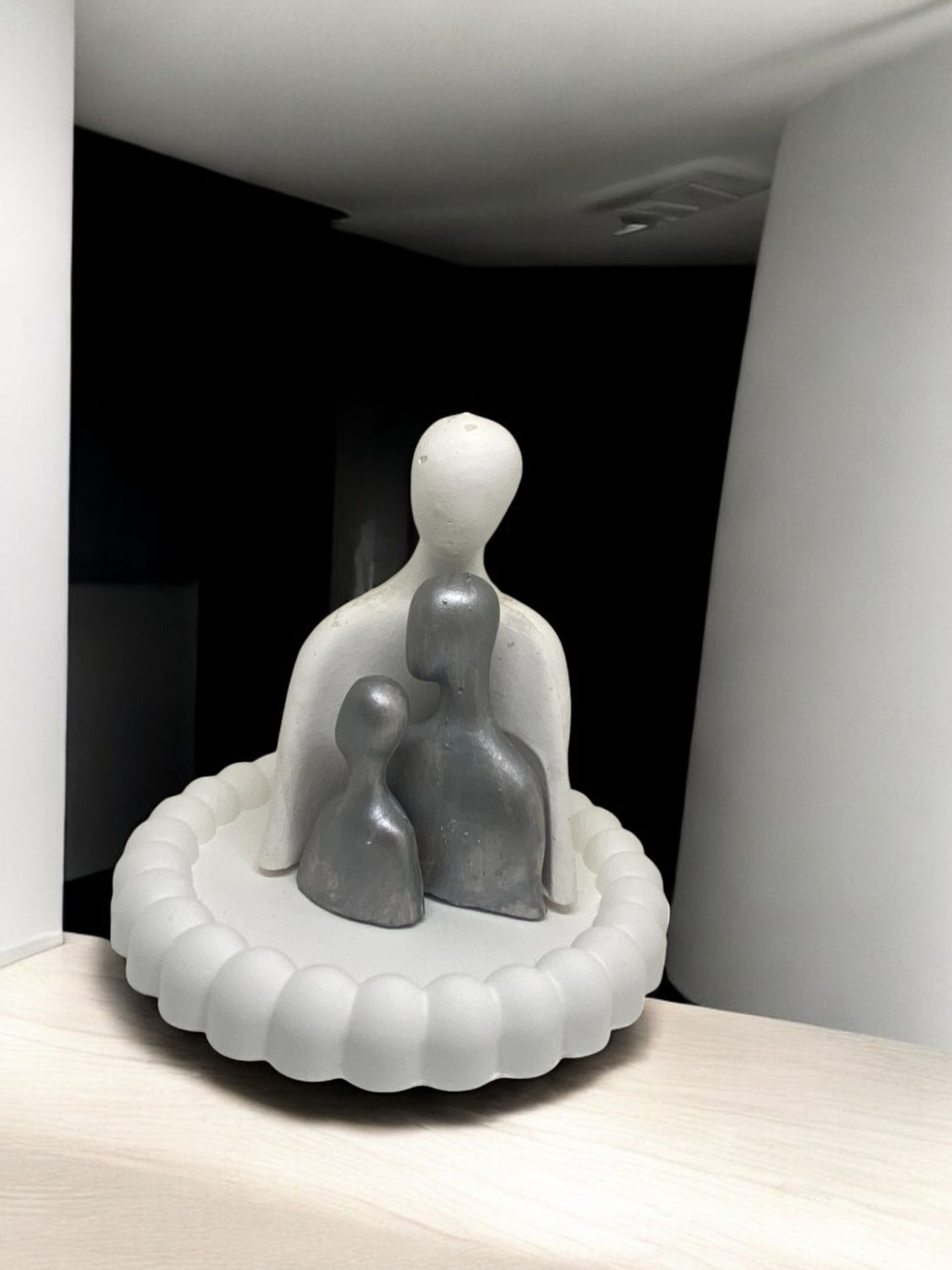 AİLE temalı 3'lü biblo ve tabak set