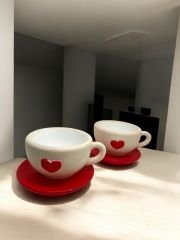 Kalpli fincan tabak seti 2'li