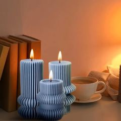 Geometrik çizgili desen mum