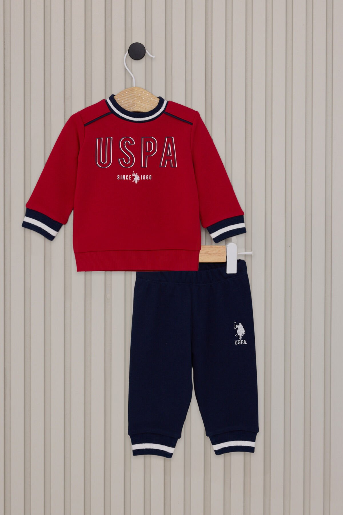 U.S. Polo Assn. Erkek Bebek 2'li Takım 6-9 Ay - Kırmızı