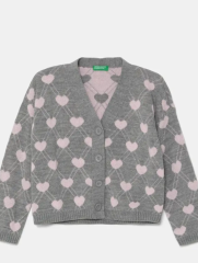 Benetton Kalp Baskılı Hırka