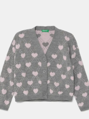 Benetton Kalp Baskılı Hırka