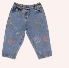 Desenli Denim Pantolon