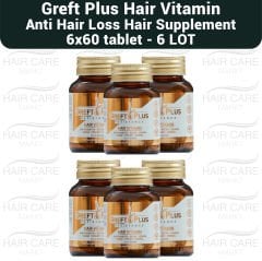 Greft Plus Anti Hair Loss Hair Vitamin Set (6x60 Tablets) - FDA APPROVED