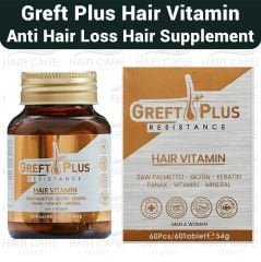 Greft Plus Anti Hair Loss Hair Vitamin (60 Tablets) - FDA APPROVED