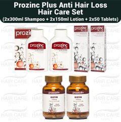 Prozinc Plus Anti Hair Loss Shampoo, Lotion and Hair Vitamin Set (2x300ml + 2x150ml + 2x50 Capsules)