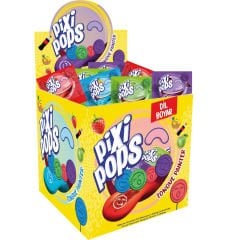 Pixi Pops Kabartmalı Yüz İfadeli Dil Boyayan Yassı Lolipop