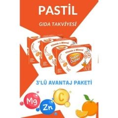 Super Duper Portakal Vitamin Mineral Bonbon 3'lü Avantaj Paket