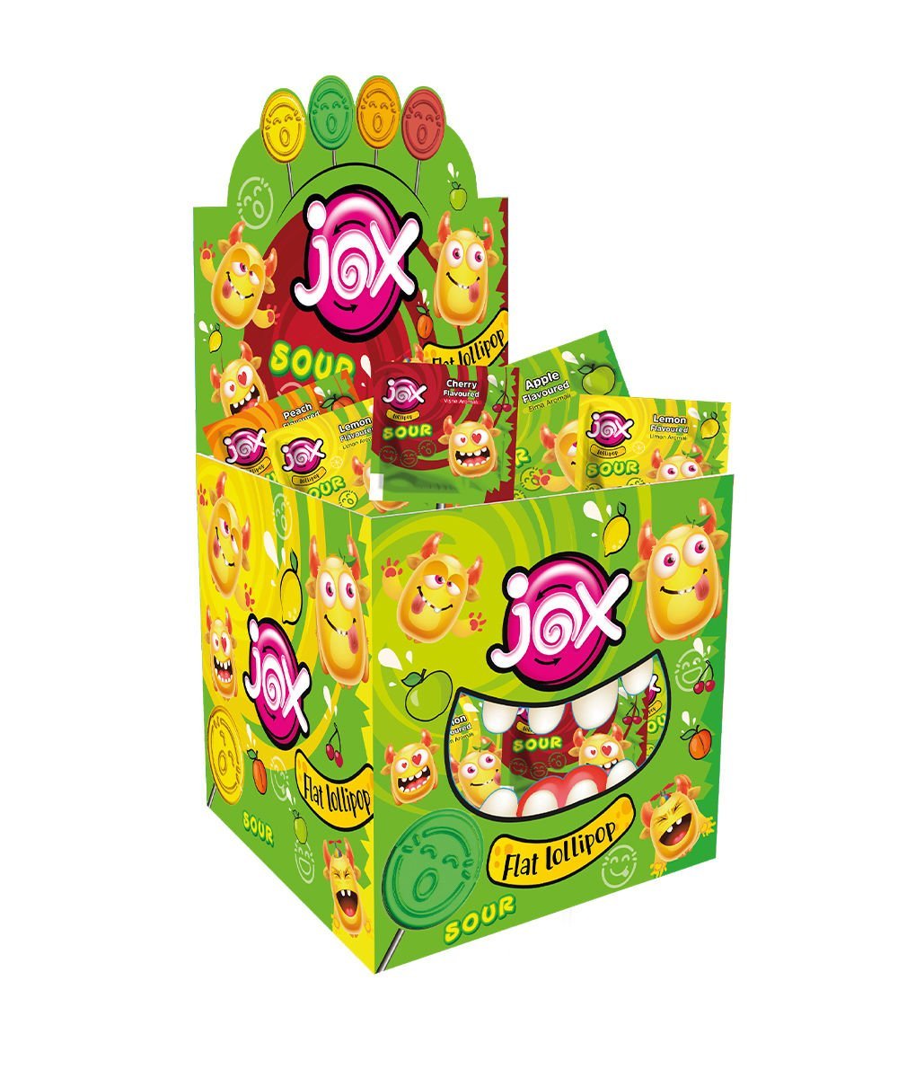 JOX SOUR; Ekşili Yassı Lolipop Şekerleme