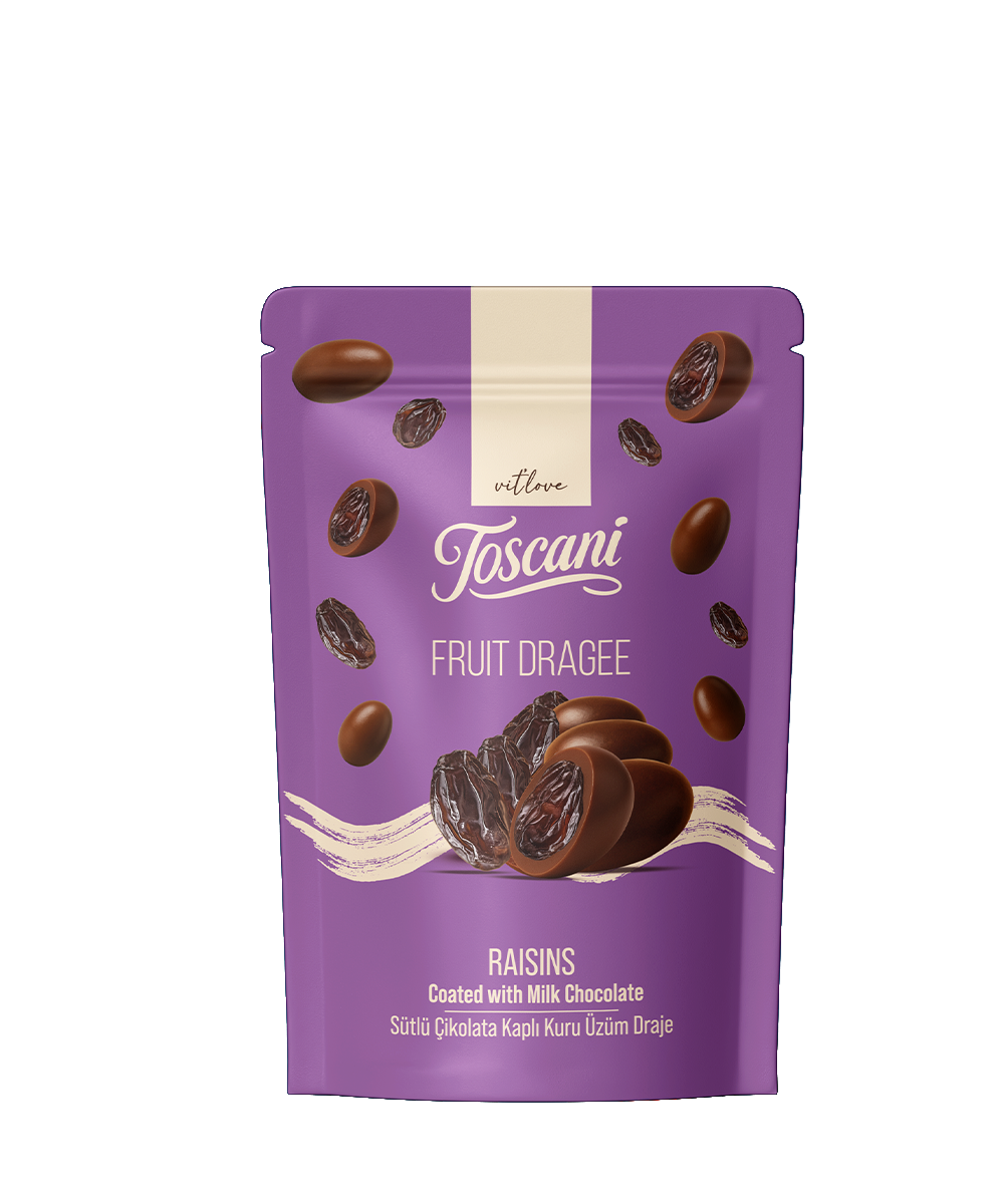 Toscani Sütlü Çikolata Kaplı Üzüm Draje