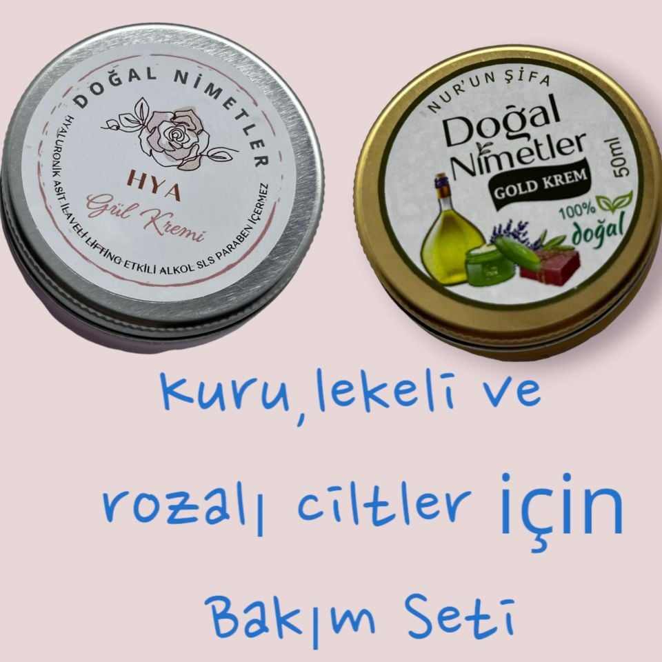 HYA GÜL KREM + GOLD KREM KURU, LEKELİ VE ROZALI CİLDLER İÇİN BAKIM SETİ