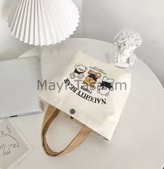 Ayıcık Desenli Hediyelik Kanvas Mini Çanta