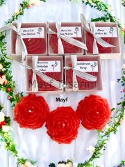 Hediyelik Kırmızı Şakayık Mum