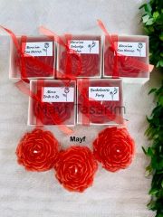 Hediyelik Kırmızı Şakayık Mum