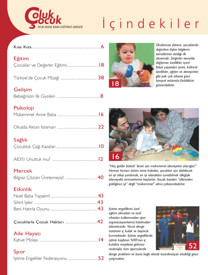 Çoluk Çocuk Aylık Anne Baba Eğitim Dergisi Sayı:45
