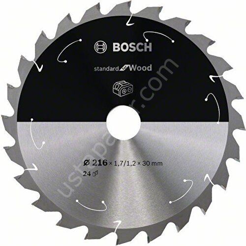 Bosch Ahşap Akülü Daire Test. Bıç. 216X30 mm 24 D 2608837721